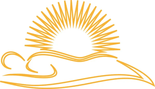 Orang Dan Matahari Salon Penyamakan Solarium Logo Ikon - Stok Vektor