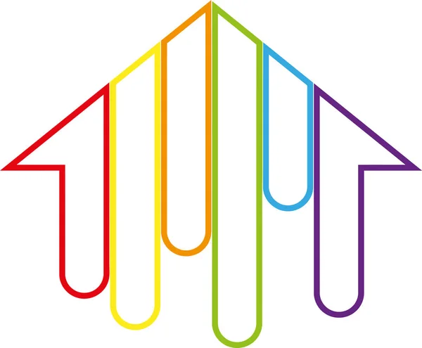Rumah Berwarna Pelukis Logo Ikon - Stok Vektor