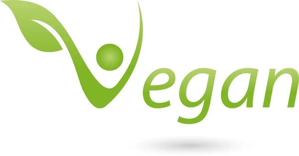 Simbol Vegetarian Vegan Logo - Stok Vektor