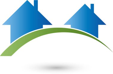 İki ev, aile ev, gayrimenkul, logo