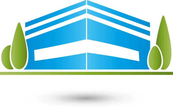 Huis Bomen Gezinswoning Vastgoed Logo — Stockvector