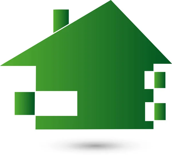 Haus Einfamilienhaus Immobilien Logo — Stockvektor