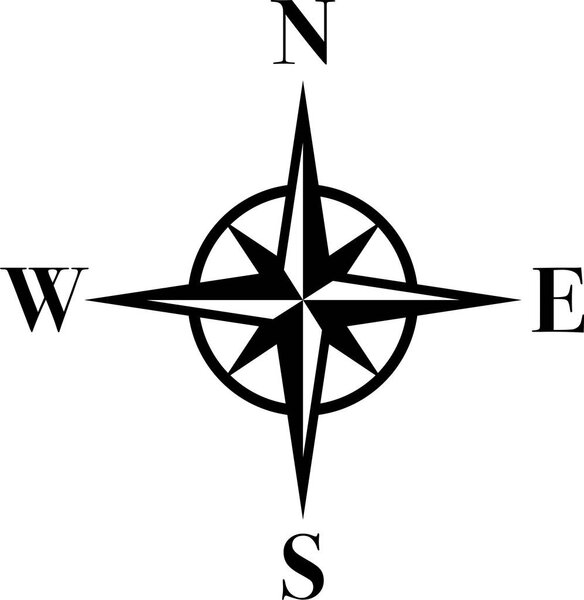 Compass, logo, sign, sticker label