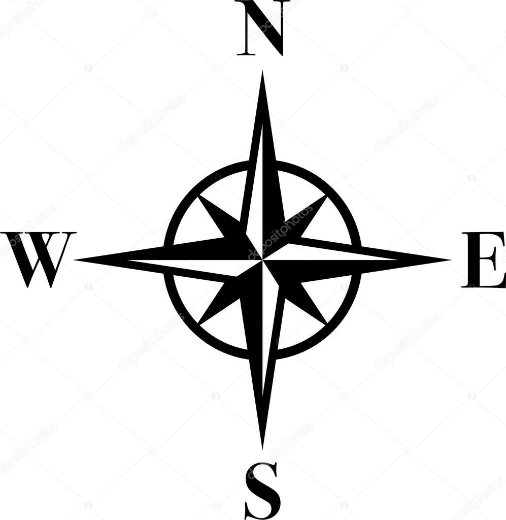 Compass, logo, sign, sticker label