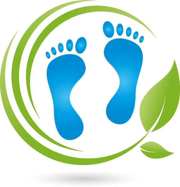 Feet Leaves Massage Foot Care Logo — Stock Vector