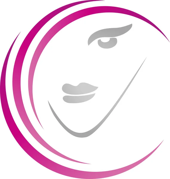 Wajah Rambut Wanita Penata Rambut Logo - Stok Vektor