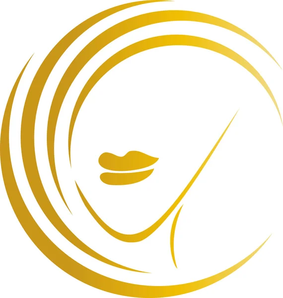 Wajah Dan Rambut Wanita Penata Rambut Logo - Stok Vektor