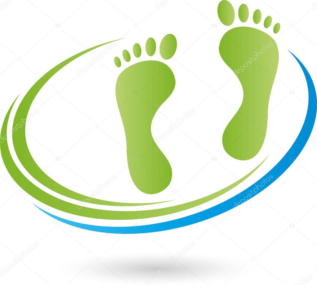 Feet, physiotherapy, occupational therapy, foot care, logo