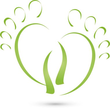 Ayaklar, kalp, ayak bakımı, ayak masajı, logo