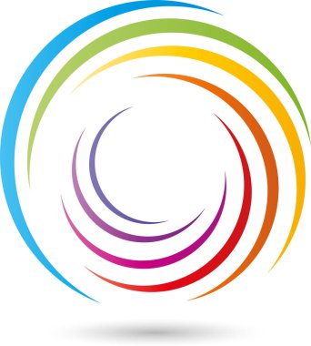 Renkli spiral, ressam, matbaa, anaokulu, logo.