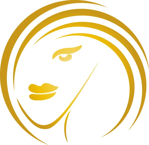 Rambut Wanita Kosmetik Penata Rambut Logo - Stok Vektor