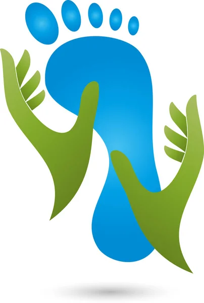 Fod Hænder Fodpleje Fodmassage Logo – Stock-vektor