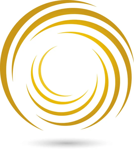Spiral Vision Gold Technology Background - Stok Vektor
