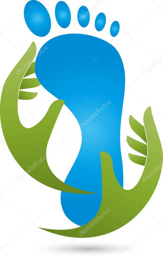 Foot, hands, foot care, foot massage, logo