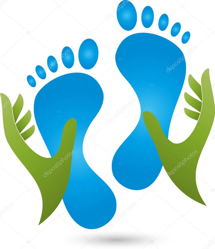 Feet, hands, foot care, foot massage, logo
