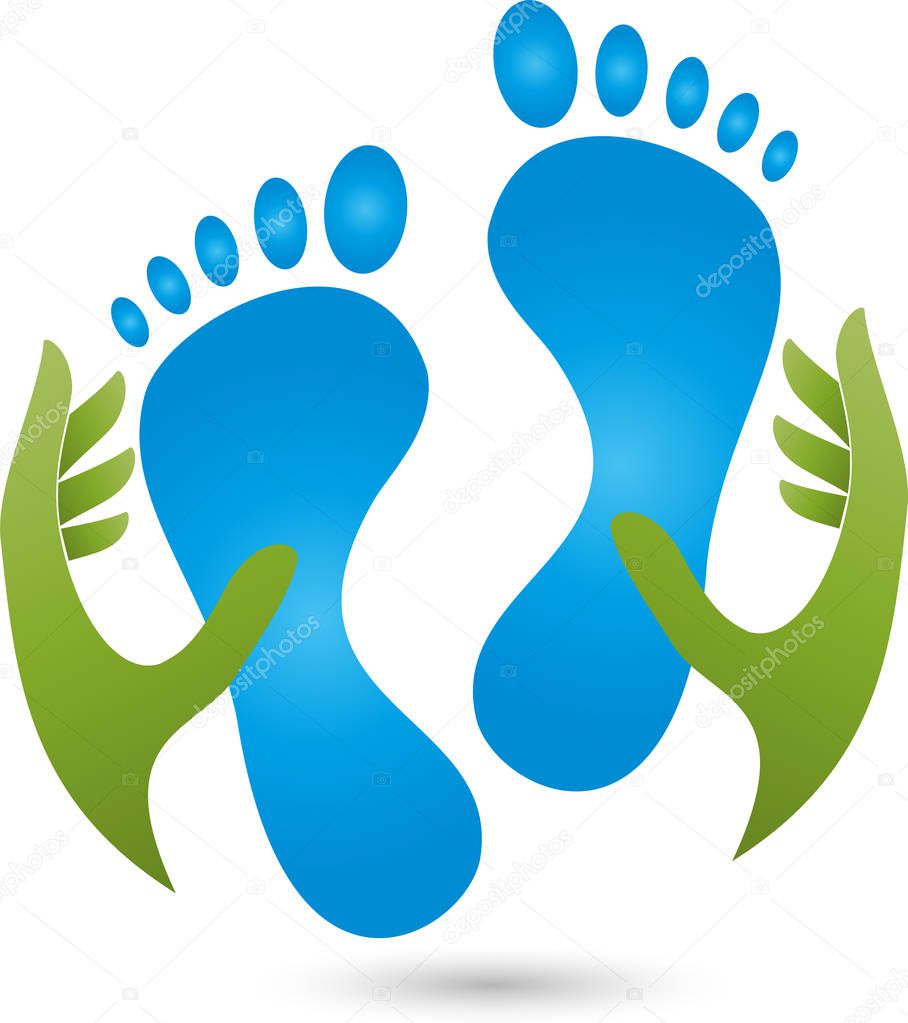 Feet, hands, foot care, foot massage, logo