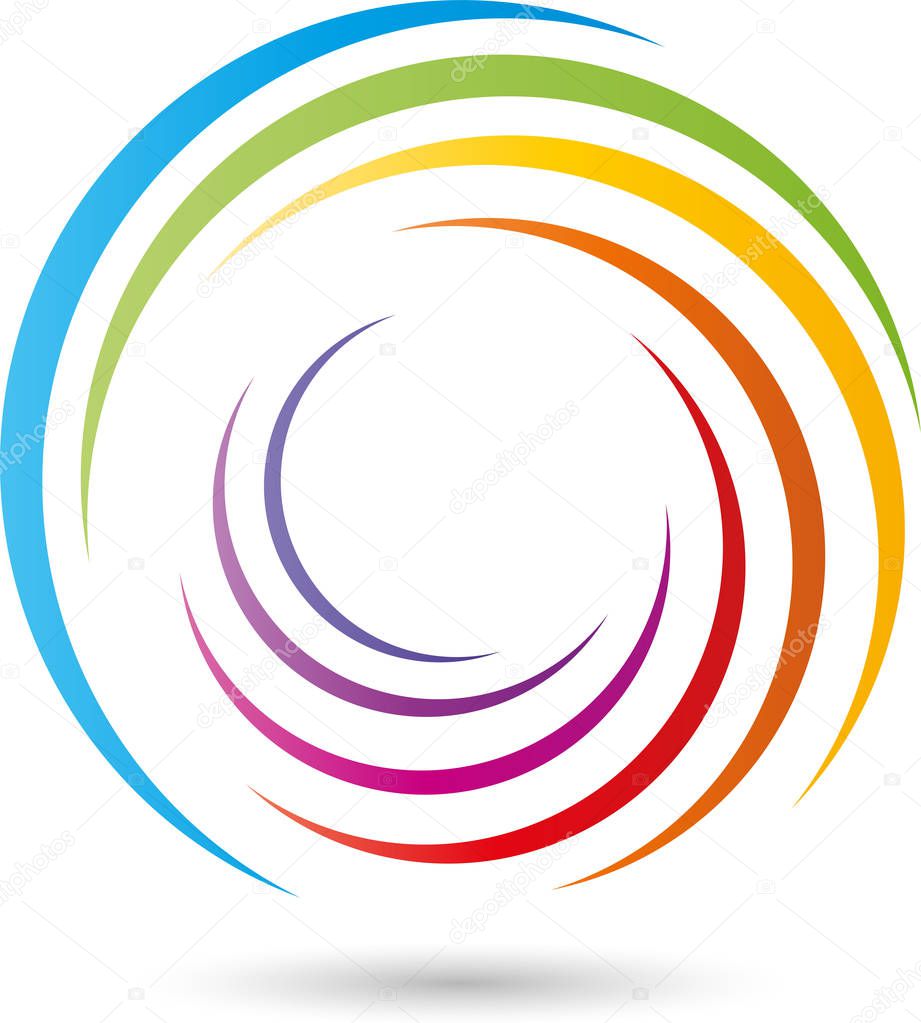 Spiral in color, painter, printing house, kindergarten, logo