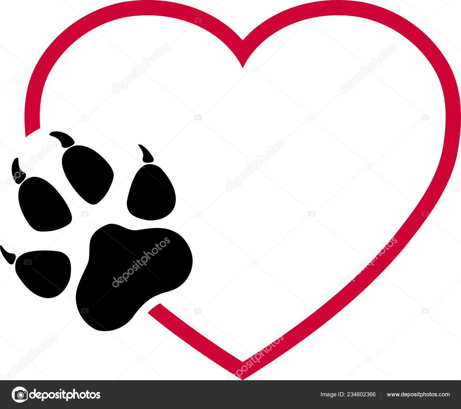 lunken løgner Akvarium Heart Dog Paw Wolf Paw Paw Dog Wolf Logo Stock Vector Image by  ©waldemar-hoelzer #234602366