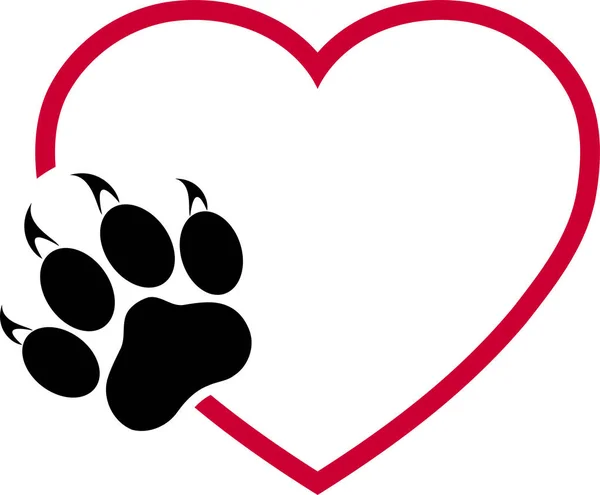 Kedi pençe, kalp, pençe, kedi, hayvan, logo