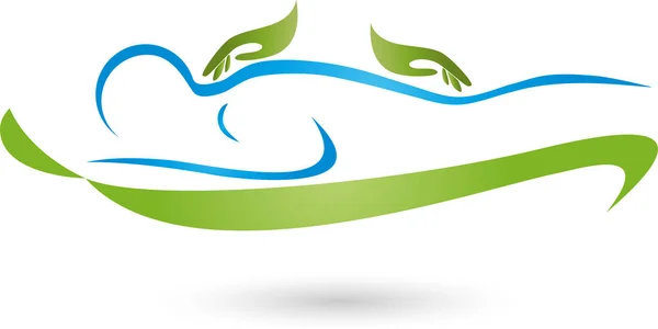 Humano Manos Masaje Ortopedia Logo — Archivo Imágenes Vectoriales