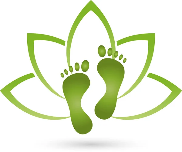 Pieds Feuilles Soin Des Pieds Massage — Image vectorielle