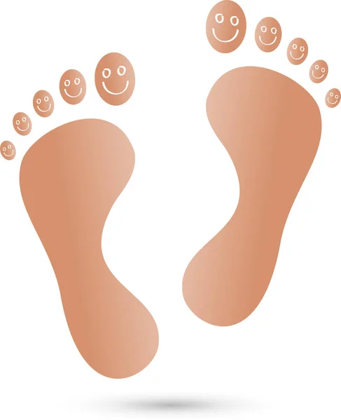 Pieds Sourire Soins Des Pieds Style Vie Logo — Image vectorielle