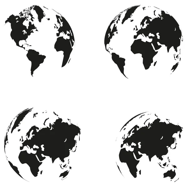 Erde Globus Erde Globus Sammlung Weltkarte Globus — Stockvektor