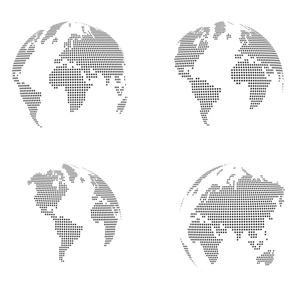 Tierra Bola Globo Puntos Colección Mundo Mapa Globo — Archivo Imágenes Vectoriales