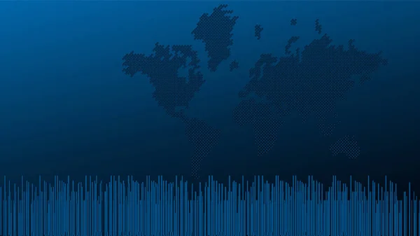 Erde Punkte Technologie Hintergrund Weltkarte — Stockvektor