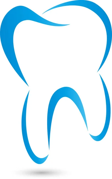 Ząb Niebieski Stomatologii Logo Opieki Stomatologicznej — Wektor stockowy