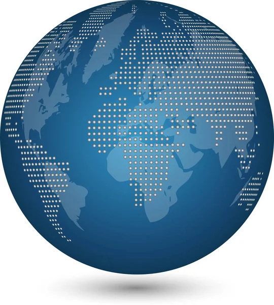 Земна Куля Глобус Точки Логотип Глобус Карти Світу — стоковий вектор