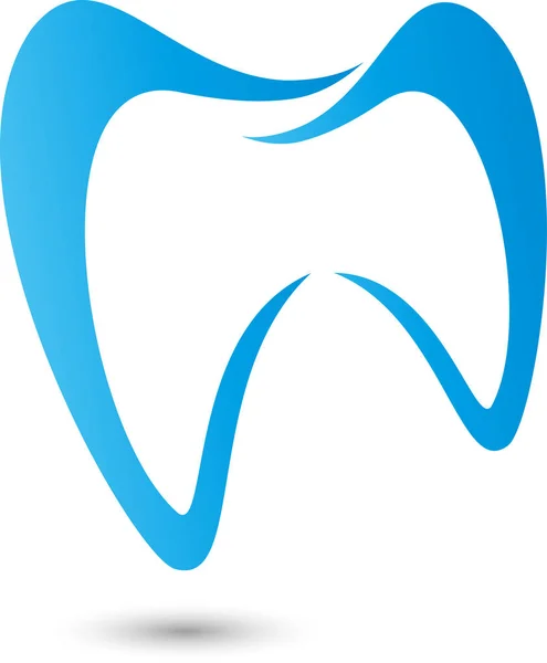 Голубой Зуб Стоматология Логотип Стоматологической Помощи — стоковый вектор