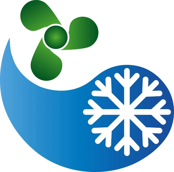 Thermometer Und Schneeflocke Temperatur Logo — Stockvektor