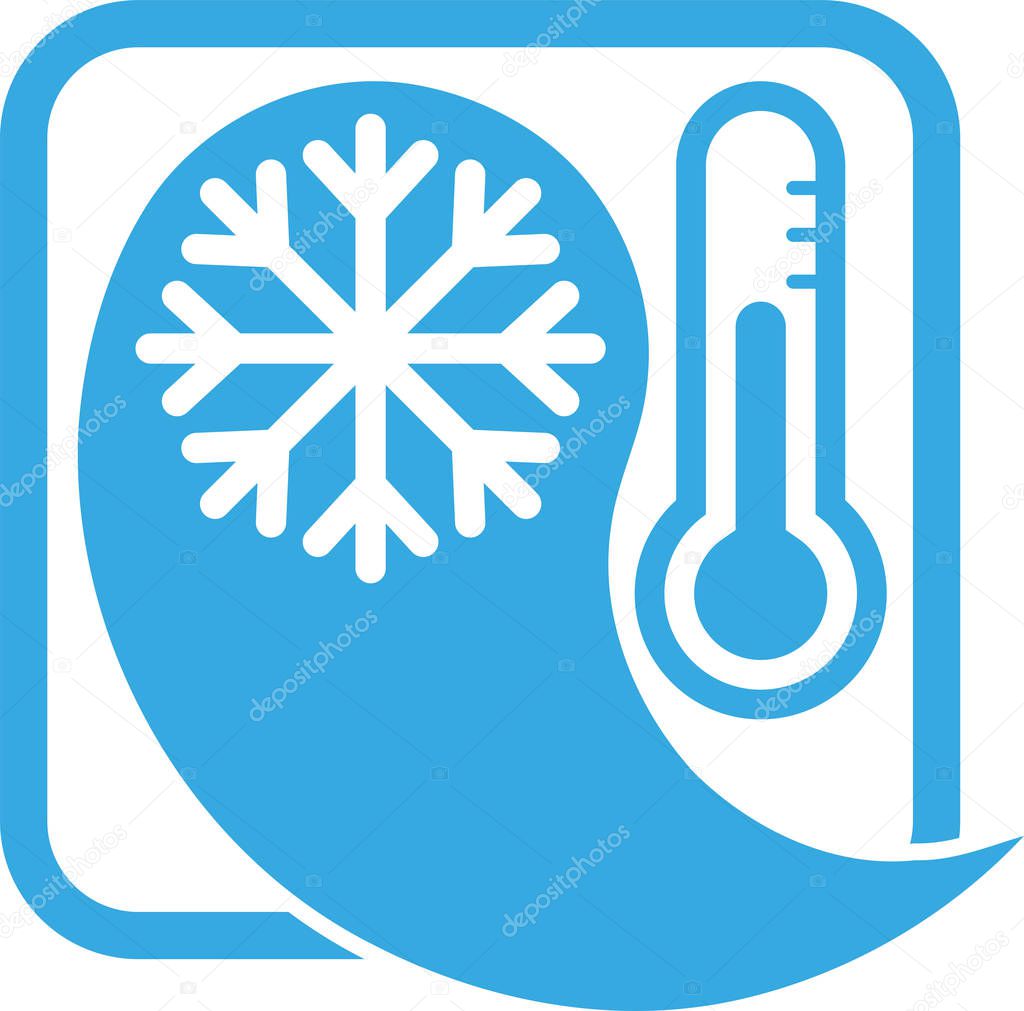 Thermometer and snowflake, temperature, logo