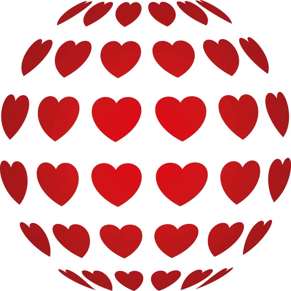 Kalpler Kalp Aşk Logo Topu — Stok Vektör