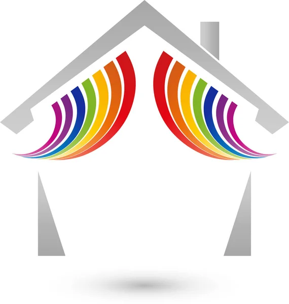 stock vector House in color, painter logo and icon