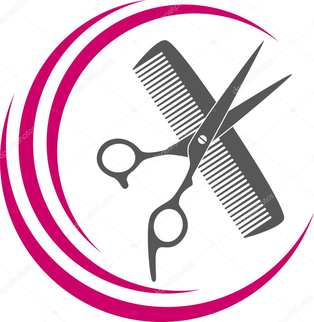 Scissors, comb, barber and lifestyle background