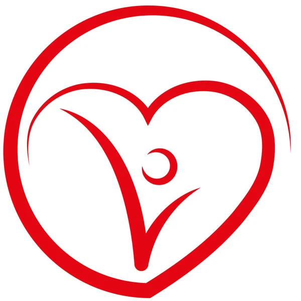 Person Herz Menschen Liebe Logo — Stockvektor