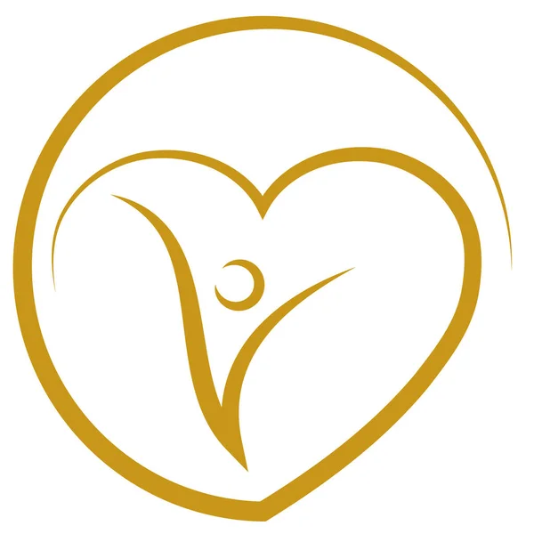Persona Corazón Gente Amor Logotipo — Archivo Imágenes Vectoriales