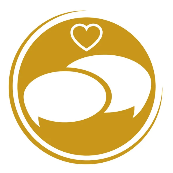Hart Twee Spraakbellen Hart Liefde Logo — Stockvector