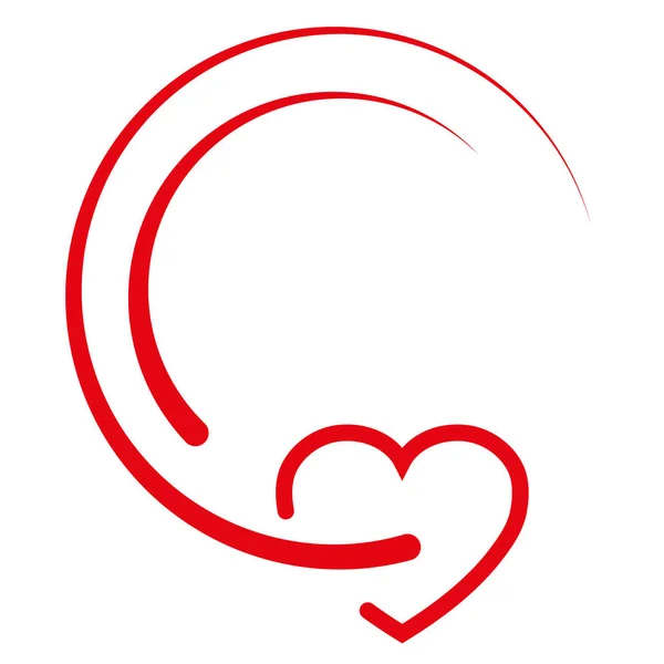 Gelombang Hati Hati Gelombang Cinta Hadiah Logo - Stok Vektor