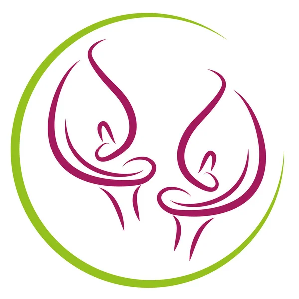Dua Zantedeschien Tanaman Kalla Bunga Logo Ikon - Stok Vektor