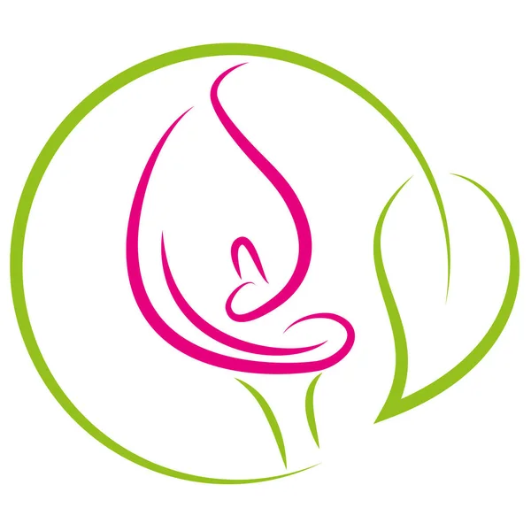 Zantedeschia Plant Cala Flower Logo Icon — ストックベクタ