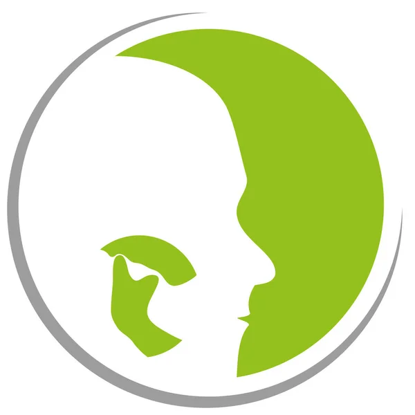 Huvud Käke Tandreglering Tandläkare Logotyp — Stock vektor