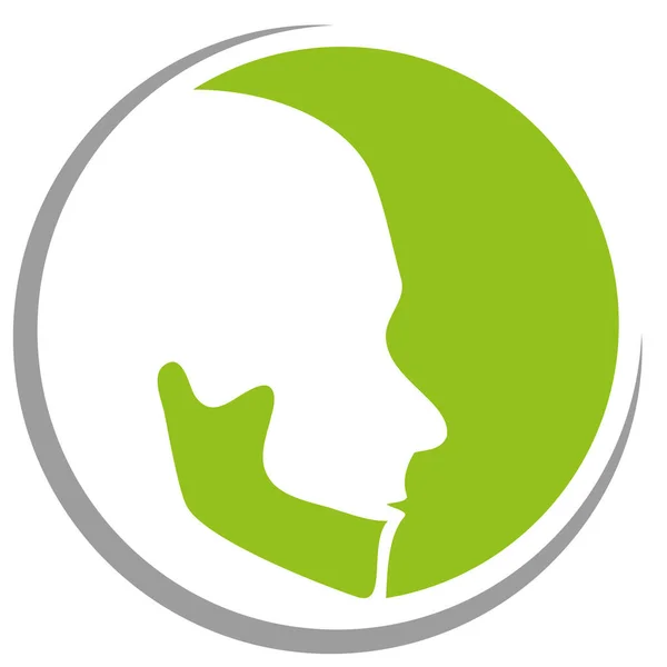 Pää Leuka Oikomishoito Hammaslääkäri Logo — vektorikuva