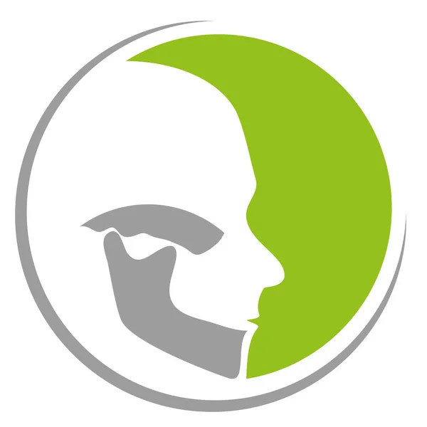 Huvud Käke Tandreglering Tandläkare Logotyp — Stock vektor
