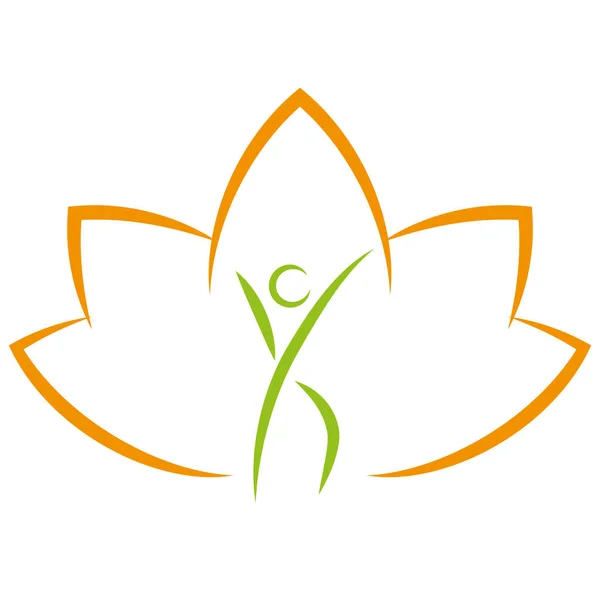 Blad Växt Person Naturläkemedel Massage Logotyp — Stock vektor