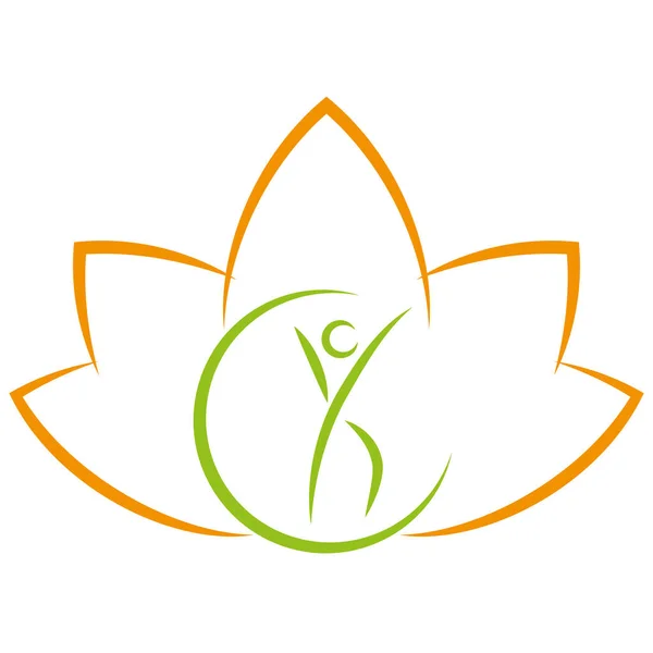 Daun Tanaman Orang Naturopath Pijat Logo - Stok Vektor