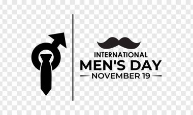 19 Kasım 'da düzenlenen Uluslararası Erkekler Günü' nde erkekler, sağlık, cinsiyet eşitliği, refah ve daha iyi bir dünyaya saygı konularında katkıda bulunuyor. Pankart, sosyal medya, poster tasarımı için. eps