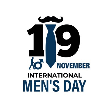 19 Kasım 'da düzenlenen Uluslararası Erkekler Günü' nde erkekler, sağlık, cinsiyet eşitliği, refah ve daha iyi bir dünyaya saygı konularında katkıda bulunuyor. Pankart, sosyal medya, poster tasarımı için. eps